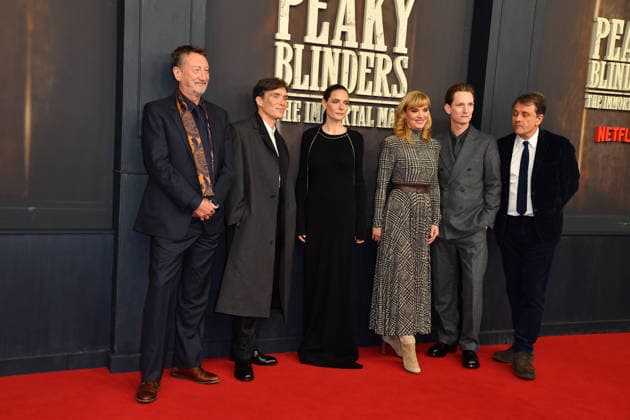 Steven Knight, Cillian Murphy, Rebecca Ferguson, Katja Hofem, Tom Harper and Guy Heeley at the premiere of PEAKY BLINDERS THE IMMORTAL MAN at Kino International in Berlin on 12 03 2026