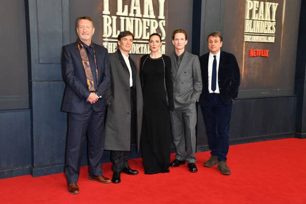 Steven Knight, Cillian Murphy, Rebecca Ferguson, Tom Harper and Guy Heeley at the premiere of PEAKY BLINDERS THE IMMORTAL MAN at Kino International in Berlin on 12 03 2026