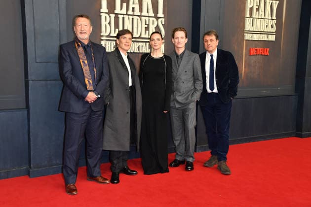 Steven Knight, Cillian Murphy, Rebecca Ferguson, Tom Harper and Guy Heeley at the premiere of PEAKY BLINDERS THE IMMORTAL MAN at Kino International in Berlin on 12 03 2026