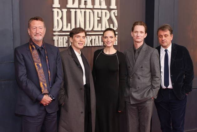 12 03 2026 , Steven Knight, Cillian Murphy, Rebecca Ferguson, Tom Harper and Guy Heeley at the premiere of Peaky Blinders Ð The Immortal Man, Kino International, Berlin, Berlin Deutschland, Germany