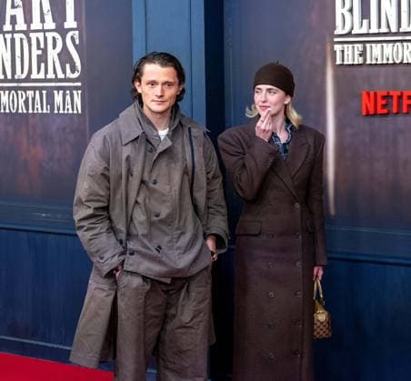 Cinema, movie premiere of Peaky Blinders, The Immortal Man at Kino International in Berlin, pictured, f l Fabian Reese Hertha BSC and Johanna Jojo Grünewald girlfriend of Fabian Reese Hertha BSC , 12 03 2026, Copyright: xMatthiasxKochx