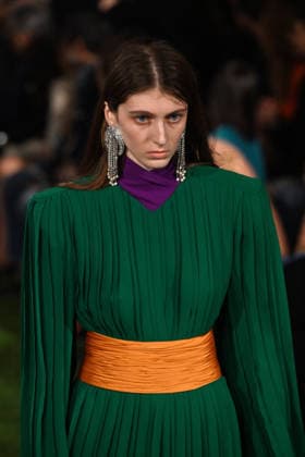 Valentino Runway - Rome A model walks the runway at Italian fashion house Valentino Show ‘Interferenze’ Fall Winter 2026 collection at Palazzo Barberini in Rome, Italy on March 12, 2026, two months after the death of founder Valentino Garavani. Italian fashion house Valentino returned to its roots with an evocative catwalk show held in the galleries of the Palazzo Barberini, a Baroque palace now home to masterpieces of the greatest artists of the Renaissance. Photo by Eric Vandeville ABACAPRESS.COM Rome Italy  Copyright: xVandevillexEric ABACAx