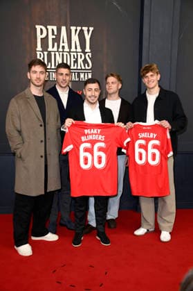 Carl Klaus, Andrej Ilic, Josip Juranovic, Andras Schäfer and Aljoscha Kemlein at the premiere of the Netflix film Peaky Blinders The Immortal Man at Kino International Berlin, 12 03 2026 Foto:xN.xKubelkax xFuturexImagex peaky_6212