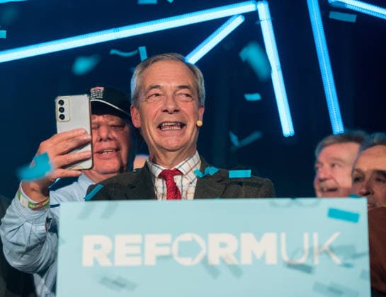 March 12, 2026, Swindon, Wiltshire, UK: Swindon, UK. NIGEL FARAGE, the leader of the political party Reform UK, at a Reform UK Swindon Local Election Rally with local MP Danny Kruger and hosted by Reform Chairman Dr. David Bull at the Meca Swindon venue, in the run up to the local elections in May. Swindon UK  - ZUMAl94_ 20260312_zaf_l94_031 Copyright: xSimonxChapmanx