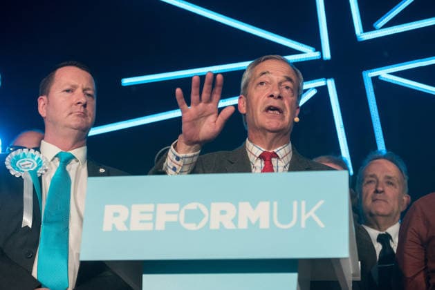 March 12, 2026, Swindon, Wiltshire, UK: Swindon, UK. NIGEL FARAGE, the leader of the political party Reform UK, at a Reform UK Swindon Local Election Rally with local MP Danny Kruger and hosted by Reform Chairman Dr. David Bull at the Meca Swindon venue, in the run up to the local elections in May. Swindon UK  - ZUMAl94_ 20260312_zaf_l94_033 Copyright: xSimonxChapmanx