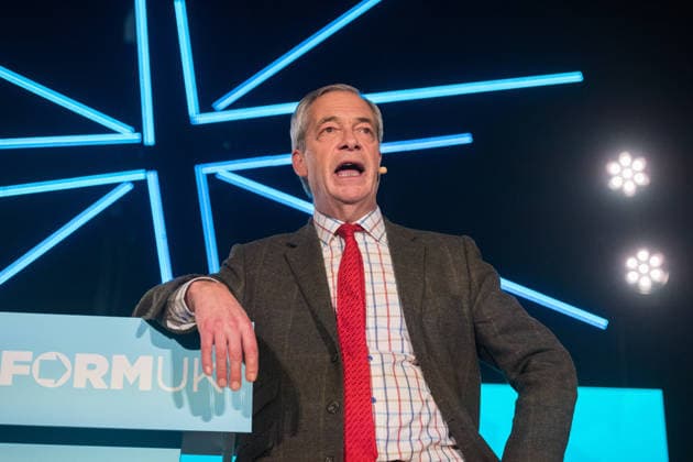 March 12, 2026, Swindon, Wiltshire, UK: Swindon, UK. NIGEL FARAGE, the leader of the political party Reform UK, at a Reform UK Swindon Local Election Rally with local MP Danny Kruger and hosted by Reform Chairman Dr. David Bull at the Meca Swindon venue, in the run up to the local elections in May. Swindon UK  - ZUMAl94_ 20260312_zaf_l94_034 Copyright: xSimonxChapmanx