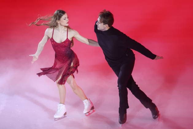 RUSSIA, ST PETERSBURG - MARCH 12, 2026: Ice dancers Vasilisa Kaganovskaia and Maxim Nekrasov perform during a concert marking Russian figure skating coach Alexei Mishin s 85th birthday at Yubileyny Sports Palace St Petersburg Russia  - ZUMAt113 20260312_zaa_t113_625 Copyright: xPeterxKovalevx