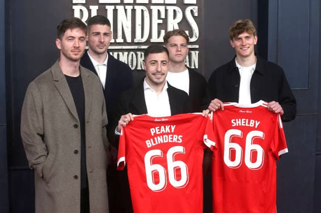 Carl Klaus, Andrej Ilic, Josip Juranovic, Andras Schäfer and Aljoscha Kemlein at the premiere of the Netlflix film Peaky Blinders The Immortal Man at Kino International Berlin, 13 03 2026 Foto:xD.xHerrickxx xFuturexImagex peaky_6307