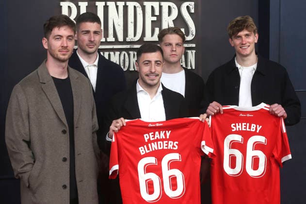 Carl Klaus, Andrej Ilic, Josip Juranovic, Andras Schäfer and Aljoscha Kemlein at the premiere of the Netlflix film Peaky Blinders The Immortal Man at Kino International Berlin, 13 03 2026 Foto:xD.xHerrickxx xFuturexImagex peaky_6308