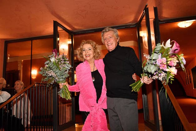 Michaela May and Sigmar Solbach at Der Abschiedsbrief Theater Premiere on 12 03 2026 at the Komoedie Bayerischer Hof in Munich Der Abschiedsbrief Premiere at the Komoedie im Hotel Bayerischer Hof in Munich
