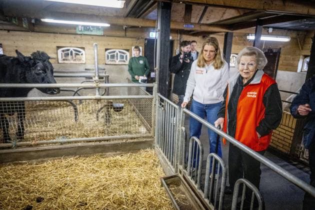 AMSTERDAM - Princess Beatrix at a petting zoo. The princess got to work here as part of the annual volunteer campaign NLdoet of the Orange Fund. ROBIN UTRECHT ANP netherlands out - belgium out  Copyright: xx x553225604x originalFilename: 553225604.jpg