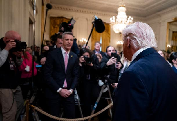 Trump Hosts Women s History Month Event United States President Donald J Trump departs following a Women s History Month event in the East Room of the White House in Washington, DC, USA, on Thursday, March 12, 2026. Every year, March is designated Women s History Month by presidential proclamation. Credit: CNP AdMedia Washington District of Columbia United States of America EDITORIAL USE ONLY  Copyright: xx AD_03_WHwomens CNPx xAdMediax admphotostwo974284