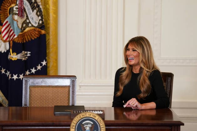 Trump Hosts Women s History Month Event First lady Melania Trump during a Women s History Month event in the East Room of the White House in Washington, DC, USA, on Thursday, March 12, 2026. Every year, March is designated Women s History Month by presidential proclamation. Credit: CNP AdMedia Washington District of Columbia United States of America EDITORIAL USE ONLY  Copyright: xx FTP_AD_03123_1-6137831 CNPx xAdMediax admphotostwo974287