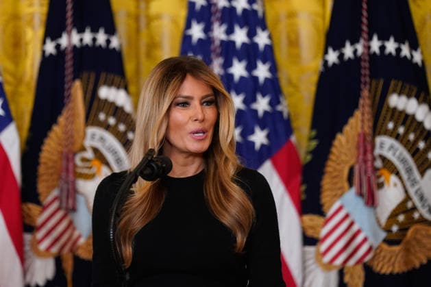 Trump Hosts Women s History Month Event First lady Melania Trump speaks during a Women™s History month reception in the East Room of the White House in Washington, DC, USA, on Thursday, March 12, 2026. Every year, March is designated Women s History Month by presidential proclamation. Credit: CNP AdMedia Washington District of Columbia United States of America EDITORIAL USE ONLY  Copyright: xx FTP__AAD7326_2_1-6137778 CNPx xAdMediax admphotostwo974272