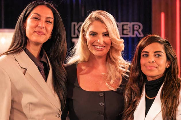 Kölner Treff on February 06, 2026 From left to right Model and TV presenter Rebecca Mir, curvy model and presenter Angelina Kirsch and actress and presenter Collien Fernandes Susan Link and Micky Beisenherz are curious and question their guests in their very own way with, as always, exciting conversations Cologne North Rhine-Westphalia Germany