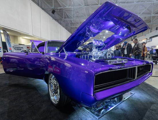 (260314) -- MISSISSAUGA, March 14, 2026 -- People view a custom vehicle at the 2026 Motorama Custom Car & Motorsports Expo in Mississauga, the Greater Toronto Area, Canada, March 13, 2026. The three-day event kicked off here on Friday, showcasing more than 400 custom vehicles. (Photo by Xinhua) CANADA-MISSISSAUGA-MOTORAMA-EXPO ZouxZheng 