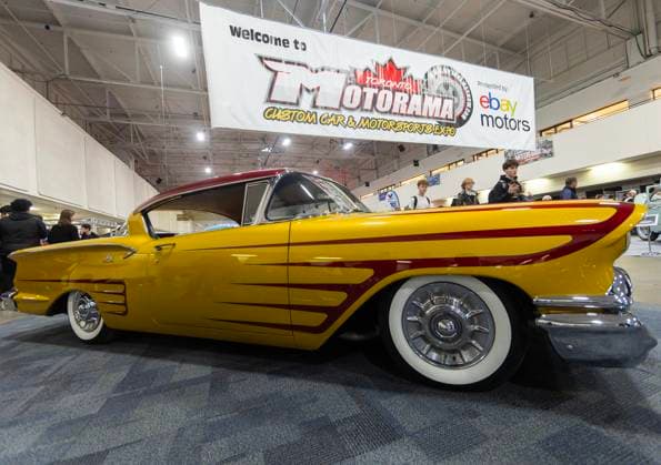 (260314) -- MISSISSAUGA, March 14, 2026 -- People view a custom vehicle at the 2026 Motorama Custom Car & Motorsports Expo in Mississauga, the Greater Toronto Area, Canada, March 13, 2026. The three-day event kicked off here on Friday, showcasing more than 400 custom vehicles. (Photo by Xinhua) CANADA-MISSISSAUGA-MOTORAMA-EXPO ZouxZheng 