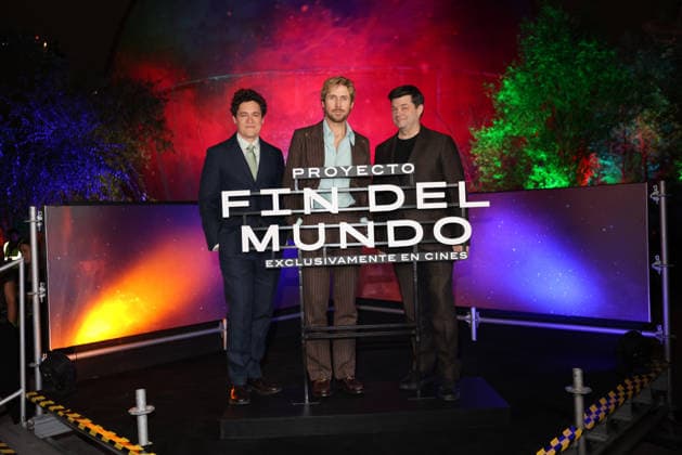 March 13, 2026, Mexico City, Ciudad de Mexico, Mexico: Director Phil Lord, Actor Ryan Gosling and Director Christopher Miller pose for photos during the Project Hail Mary Photocall at Papalote Museo del NioÂ±o. on March 13, 2026 in Mexico City, Mexico. Mexico City Mexico - ZUMAe321 20260313_zea_e321_001 Copyright: xYamakxPereax