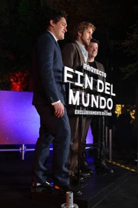 March 13, 2026, Mexico City, Ciudad de Mexico, Mexico: Director Phil Lord, Actor Ryan Gosling and Director Christopher Miller pose for photos during the Project Hail Mary Photocall at Papalote Museo del NioÂ±o. on March 13, 2026 in Mexico City, Mexico. Mexico City Mexico - ZUMAe321 20260313_zea_e321_002 Copyright: xYamakxPereax