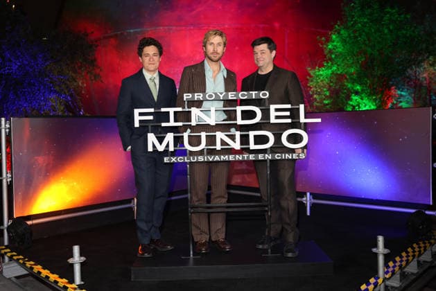 March 13, 2026, Mexico City, Ciudad de Mexico, Mexico: Director Phil Lord, Actor Ryan Gosling and Director Christopher Miller pose for photos during the Project Hail Mary Photocall at Papalote Museo del NioÂ±o. on March 13, 2026 in Mexico City, Mexico. Mexico City Mexico - ZUMAe321 20260313_zea_e321_005 Copyright: xYamakxPereax