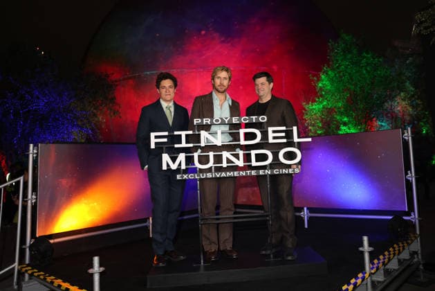 March 13, 2026, Mexico City, Ciudad de Mexico, Mexico: Director Phil Lord, Actor Ryan Gosling and Director Christopher Miller pose for photos during the Project Hail Mary Photocall at Papalote Museo del NioÂ±o. on March 13, 2026 in Mexico City, Mexico. Mexico City Mexico - ZUMAe321 20260313_zea_e321_006 Copyright: xYamakxPereax