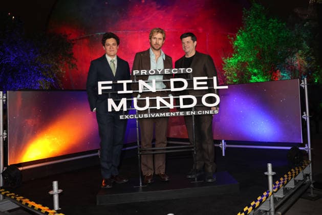 March 13, 2026, Mexico City, Ciudad de Mexico, Mexico: Director Phil Lord, Actor Ryan Gosling and Director Christopher Miller pose for photos during the Project Hail Mary Photocall at Papalote Museo del NioÂ±o. on March 13, 2026 in Mexico City, Mexico. Mexico City Mexico - ZUMAe321 20260313_zea_e321_018 Copyright: xYamakxPereax