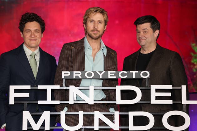 March 13, 2026, Mexico City, Ciudad de Mexico, Mexico: Director Phil Lord, Actor Ryan Gosling and Director Christopher Miller pose for photos during the Project Hail Mary Photocall at Papalote Museo del NioÂ±o. on March 13, 2026 in Mexico City, Mexico. Mexico City Mexico - ZUMAe321 20260313_zea_e321_022 Copyright: xYamakxPereax
