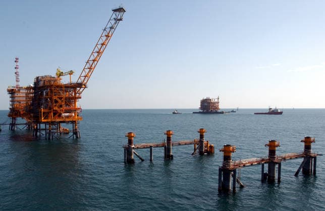 Iran Oil Operations Persian Gulf A view shows prepared pillars for the installation of the main platform of the Soroush Oil Field in the Persian Gulf, Iran, on January 28, 2004. Iran holds some of the world s largest proven oil reserves and exports crude oil primarily through terminals in the Persian Gulf. undisclosed Persian Gulf Iran Copyright: xAnonymousx