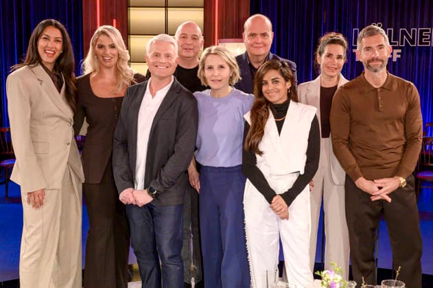 Rebecca Mir, Angelina Kirsch, Guido Cantz, Frank Goosen, Susan Link, Robin Alexander, Collien Monica Fernandes, Dagmar Rosenfeld and Micky Beisenherz at the recording of the WDR talk show Kölner Treff in WDR Studio BS 3 Cologne, 13 03 2026 Foto:xW.xRanderathx xFuturexImagex koelner_treff1303_6302