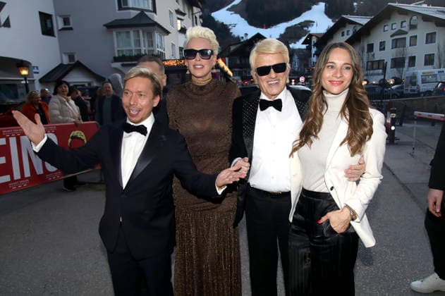Helmut Werner, Brigitte Nielsen, Heino and Nicole Werner at the premiere of the RTL documentary series Heino Karamba, Karacho, Kult at the Filmtheater Kitzbühel Kitzbühel, 13 03 2026 Foto:xAgenturxWehnertx xGränzdörferx xFuturexImagex heino_6339
