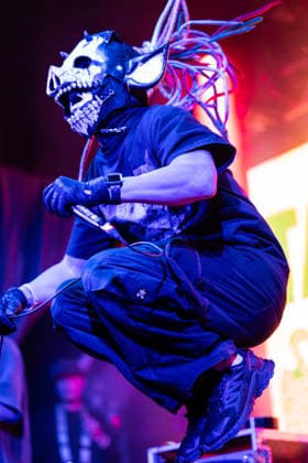 March 13, 2026: Flesh Juicer is Taiwans most iconic heavy metal band, formed in 2006 in Taichung. Vocalist GIGO jumps up while performing at the SXSW Music Festival, Venue 6. Austin, Texas. CSM Austin United States of America - ZUMAc04_ 20260313_faf_c04_017 Copyright: xMarioxCantux