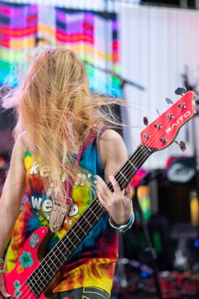 March 13, 2026: The band Gokumon is a three-piece band formed in Japan in 2004. Junko on guitar performing at the SXSW Music Festival, Downright Austin Global Stage at Downright Austin Backyard. Austin, Texas. CSM Austin United States of America - ZUMAc04_ 20260313_faf_c04_032 Copyright: xMarioxCantux