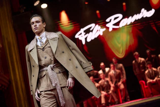 Félix Ramiro presents his new collection at OMODA Madrid es Moda A model during a fashion show presenting the new collection of Félix Ramiro, at the Teatro Magno, on March 14, 2026, in Madrid Spain The firm founded by Félix Ramiro presents its new collection at OMODA Madrid es Moda Félix Ramiro is a mens design firm with more than three decades of experience, recognized for its combination of avant-garde, tradition and craftsmanship, tradition and craftsmanship Specializing in suits for groom, ceremony, executive and sport, stands out for the quality and precision of its garments Its founder, Felix Ramiro, discovered his vocation as a tailor in the 80s and, after training and obtaining national recognition, started in 1988 a brand that tod Copyright: xJesusxHellinx 7365703