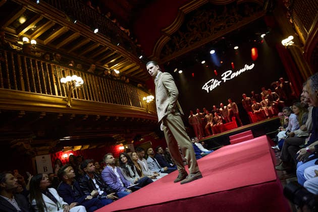 Félix Ramiro presents his new collection at OMODA Madrid es Moda A model during a fashion show presenting the new collection of Félix Ramiro, at the Teatro Magno, on March 14, 2026, in Madrid Spain The firm founded by Félix Ramiro presents its new collection at OMODA Madrid es Moda Félix Ramiro is a mens design firm with more than three decades of experience, recognized for its combination of avant-garde, tradition and craftsmanship, tradition and craftsmanship Specializing in suits for groom, ceremony, executive and sport, stands out for the quality and precision of its garments Its founder, Felix Ramiro, discovered his vocation as a tailor in the 80s and, after training and obtaining national recognition, started in 1988 a brand that tod Copyright: xJesusxHellinx 7365707