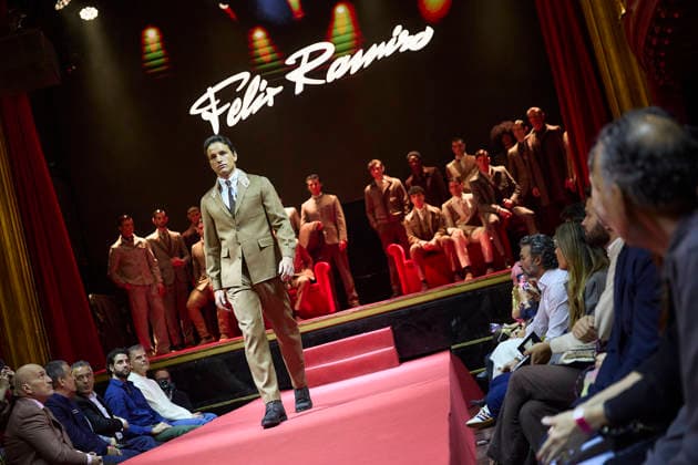 Félix Ramiro presents his new collection at OMODA Madrid es Moda A model during a fashion show presenting the new collection of Félix Ramiro, at the Teatro Magno, on March 14, 2026, in Madrid Spain The firm founded by Félix Ramiro presents its new collection at OMODA Madrid es Moda Félix Ramiro is a mens design firm with more than three decades of experience, recognized for its combination of avant-garde, tradition and craftsmanship, tradition and craftsmanship Specializing in suits for groom, ceremony, executive and sport, stands out for the quality and precision of its garments Its founder, Felix Ramiro, discovered his vocation as a tailor in the 80s and, after training and obtaining national recognition, started in 1988 a brand that tod Copyright: xJesusxHellinx 7365722
