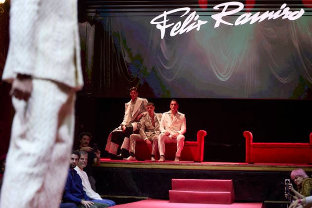 Félix Ramiro presents his new collection at OMODA Madrid es Moda Several models during a fashion show presenting the new collection of Félix Ramiro, at the Teatro Magno, on March 14, 2026, in Madrid Spain The firm founded by Félix Ramiro presents its new collection at OMODA Madrid es Moda Félix Ramiro is a mens design firm with more than three decades of experience, recognized for its combination of avant-garde, tradition and craftsmanship, tradition and craftsmanship Specializing in suits for groom, ceremony, executive and sport, stands out for the quality and precision of its garments Its founder, Felix Ramiro, discovered his vocation as a tailor in the 80s and, after training and obtaining national recognition, started in 1988 a brand t Copyright: xJesusxHellinx 7365726