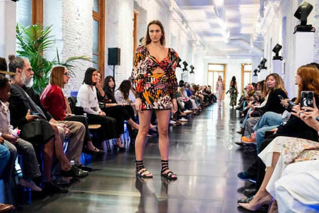 Adlib Ibiza - MadridEsModa Fashion Week Madrid - 14 Mar 2026 A model walks the runway wearing a design by Adlib Ibiza during the MadridEsModa Fashion Week de at Madrid Arena. Madrid Spain Copyright: xAtilanoxGarciax xSOPAxImagesx photos08375