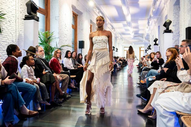 Adlib Ibiza - MadridEsModa Fashion Week Madrid - 14 Mar 2026 A model walks the runway wearing a design by Adlib Ibiza during the MadridEsModa Fashion Week de at Madrid Arena. Madrid Spain Copyright: xAtilanoxGarciax xSOPAxImagesx photos08378