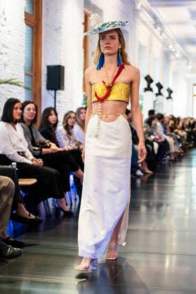 Adlib Ibiza - MadridEsModa Fashion Week Madrid - 14 Mar 2026 A model walks the runway wearing a design by Adlib Ibiza during the MadridEsModa Fashion Week de at Madrid Arena. Madrid Spain Copyright: xAtilanoxGarciax xSOPAxImagesx photos08381