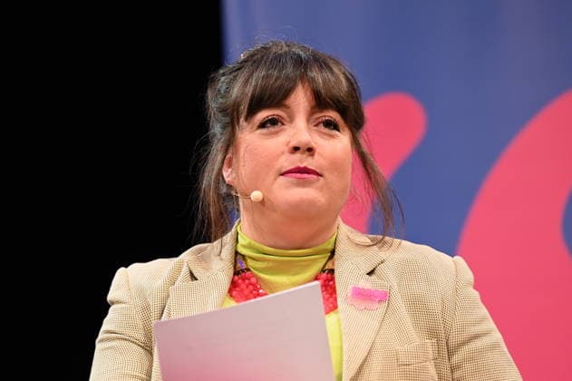 Presenter Marie Christine Knop reads and speaks at Lit Cologne, the international literature festival