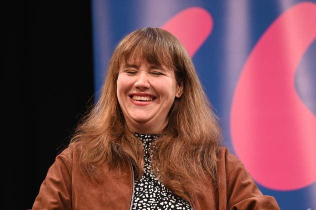 Politician Ricarda Lang reads and speaks at Lit Cologne, the international literature festival