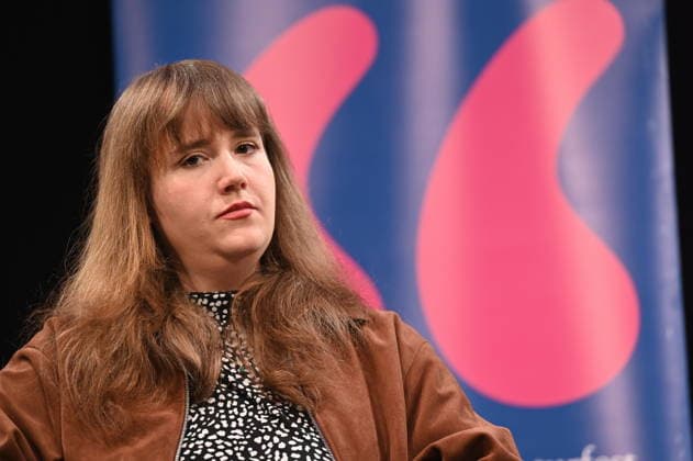 Politician Ricarda Lang reads and speaks at Lit Cologne, the international literature festival