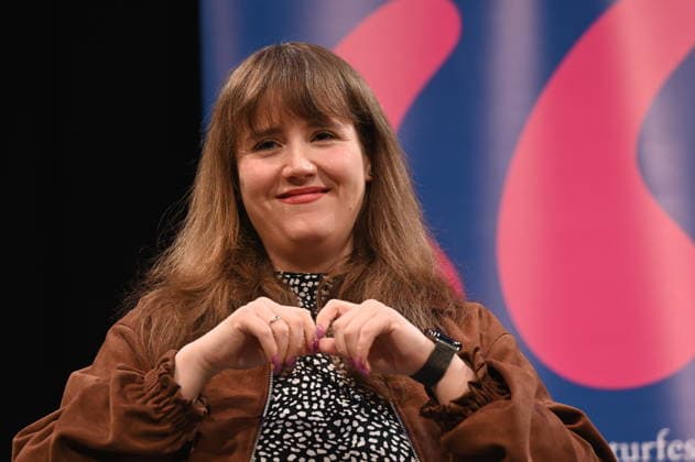 Politician Ricarda Lang reads and speaks at Lit Cologne, the international literature festival