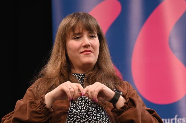 Politician Ricarda Lang reads and speaks at Lit Cologne, the international literature festival