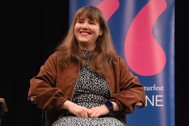 Politician Ricarda Lang reads and speaks at Lit Cologne, the international literature festival