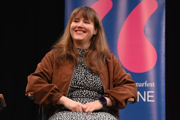 Politician Ricarda Lang reads and speaks at Lit Cologne, the international literature festival