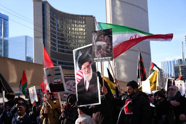 Al-Quds Day Rally in Toronto TORONTO, CANADA - MARCH 14 : People take part in a Al-Quds Day rally in Toronto, Ontario, Canada on March 14, 2026. Demonstrators carrying Palestinian and Iranian flags gathered near US Consulate General to protest Israel and the United States attacks on Iran and Lebanon, and marched in downtown Toronto. Mert Alper Dervis Anadolu Toronto Canada. Editorial use only. Please get in touch for any other usage.  Copyright: x2026xAnadoluxMertxAlperxDervisx