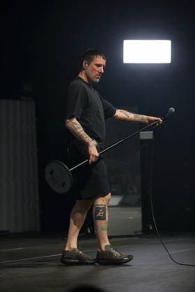 Jason Williamson from the band Sleaford Mods at a concert at the Tempodrom in Berlin, March 14, 2026 Sleaford Mods concert Berlin