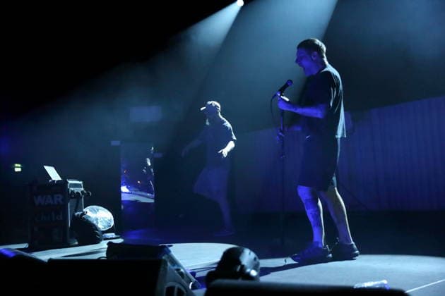 Andrew Fearn and Jason Williamson, from left, from the band Sleaford Mods at a concert at the Tempodrom in Berlin, March 14, 2026 Sleaford Mods concert Berlin