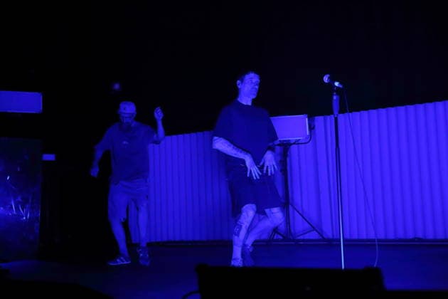 Andrew Fearn and Jason Williamson, from left, from the band Sleaford Mods at a concert at the Tempodrom in Berlin, March 14, 2026 Sleaford Mods concert Berlin